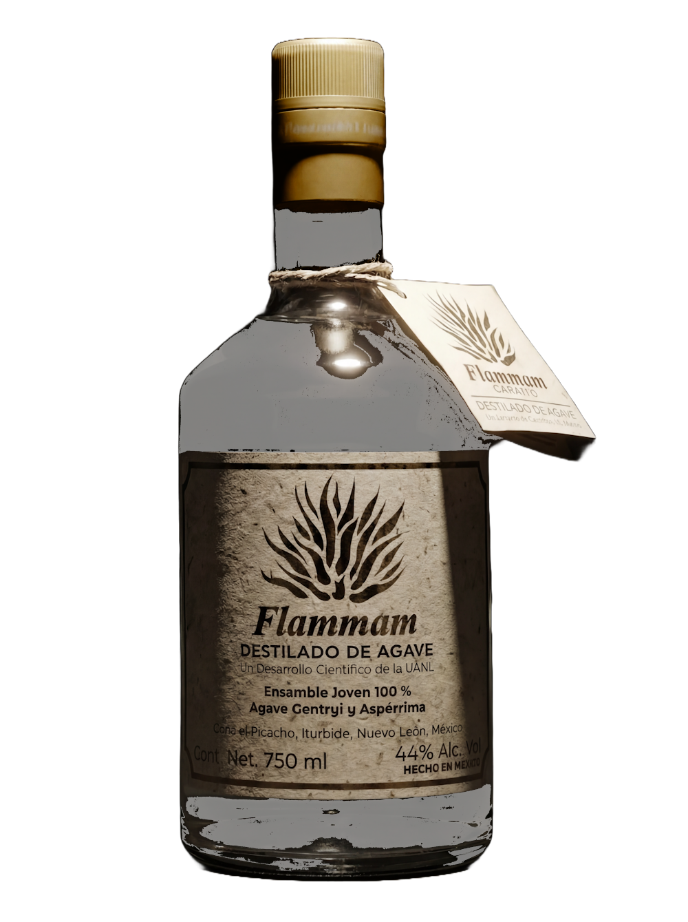 Botellas Flammam Destilado de Agave 750ml y 375ml